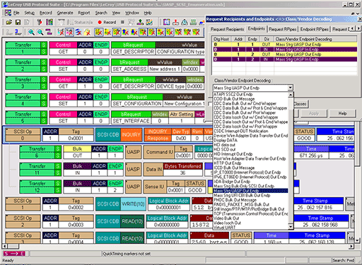 分析软件 USB 设备解码的屏幕截图